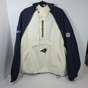 Vintage St Louis Rams NFL Team Apparel 1/2 Zip Reebok Mens Jacket Size L
